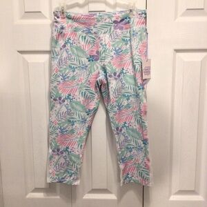 More than Magic Girls Floral Mesh Panel Activewear Capri Leggings Size XL 14-16